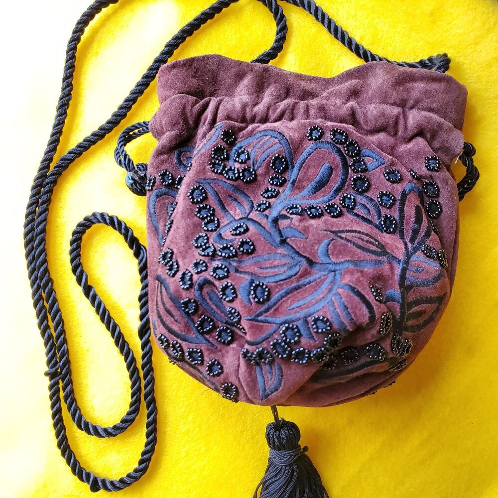 Timmy Woods Beverly Hills Drawstring Crossbody Purse